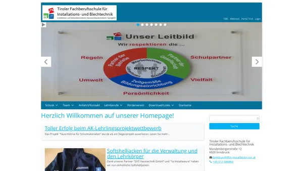 Website Screenshot: Tiroler Fachberufsschule f Installations u auf unserer Schul - Tiroler Fachberufsschule für Installations- und Blechtechnik - Date: 2023-06-26 10:23:07