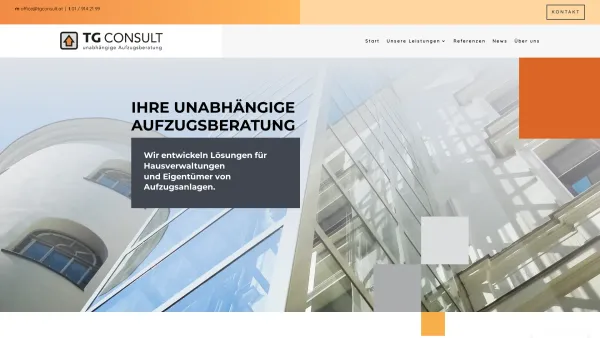 Website Screenshot: TG Consult Aufzugsberatung GmbH - TG Conuslt - Ihre unabhängige Aufzugsberatung - Date: 2023-06-15 16:02:34
