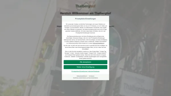 Website Screenshot: Thalberghof Fischer GmbH - Thalberghof - Gasthof - Pension Thalberghof - Date: 2023-06-26 10:26:45