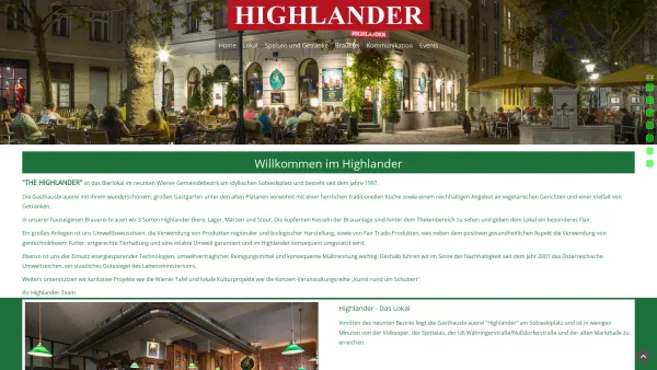 Website Screenshot: The Highlander Brewery - Home - Date: 2023-06-14 10:45:42