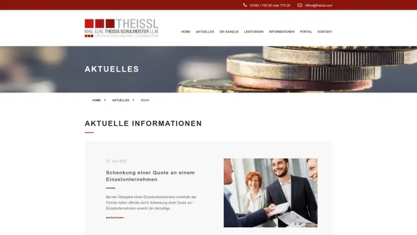 Website Screenshot: WT Günter Theissl - Theissl | News - Date: 2023-06-26 10:23:10