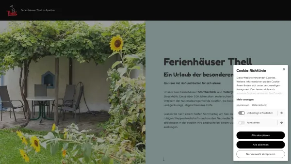 Website Screenshot: Johann THELL Heuriger Weingut Ferienhäuser - Home | Ferienhaus Thell Apetlon - Date: 2023-06-14 10:45:42
