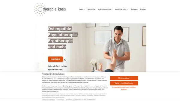 Website Screenshot: therapie-kreis Physiotherapie, Osteopathie und Ergotherapie - Physiotherapie, Osteopathie und Ergotherapie in 1020 Wien - Date: 2023-06-26 10:26:46
