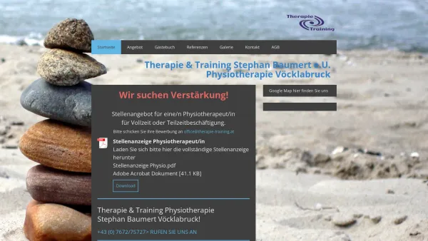 Website Screenshot: Therapie Training Stephan Baumert KEG - Physiotherapie Baumert Vöcklabruck - Physiotherapie Vöcklabruck - Date: 2023-06-15 16:02:34
