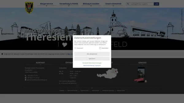 Website Screenshot: Gemeindeamt d Marktgemeinde Marktgemeinde Theresienfeld - Marktgemeinde Theresienfeld - Startseite - Date: 2023-06-26 10:23:13