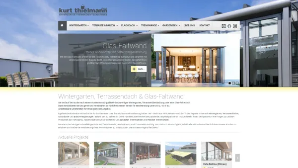 Website Screenshot: Kurt Thielmann GmbH & Co.KG - Thielmann - Wintergarten, Terrassendach & Glas-Faltwand - Date: 2023-06-26 10:23:13