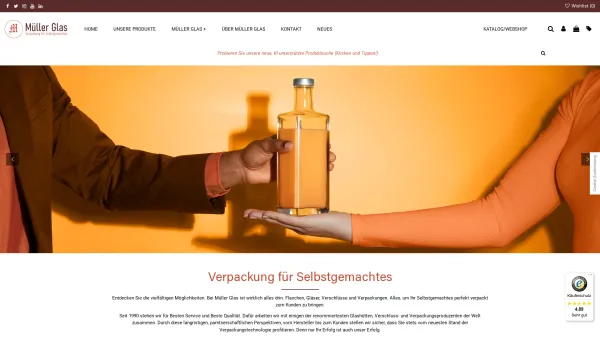 Website Screenshot: Müller Glas & Co Handelsgesellschaft m.b.H. - Müller Glas - Verpackung für Selbstgemachtes - Date: 2023-06-26 10:23:13