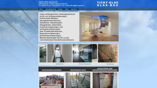Website Screenshot: H. Tichy Co. Gesellschaft UTA Kundendomain - Tichy Glas Ges.m.b.H. - Glaser Mödling, Glasbau und Portalverglasungen - Date: 2023-06-15 16:02:34