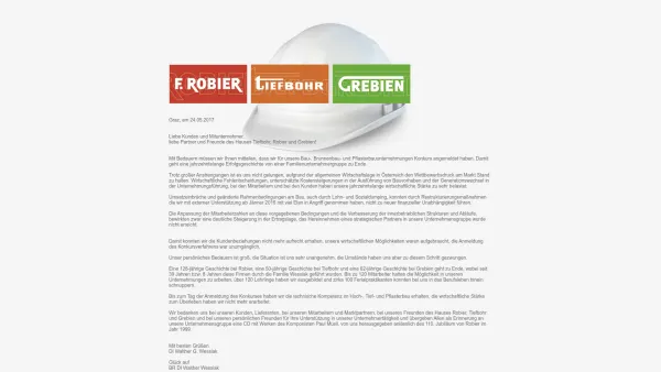 Website Screenshot: Tiefbohr Gesellschaft m.b.H. - F. Robier - Tiefbohr - Kuthy & Schober - Grebien - Roby der Stadtbaumeister - Date: 2023-06-14 10:45:45