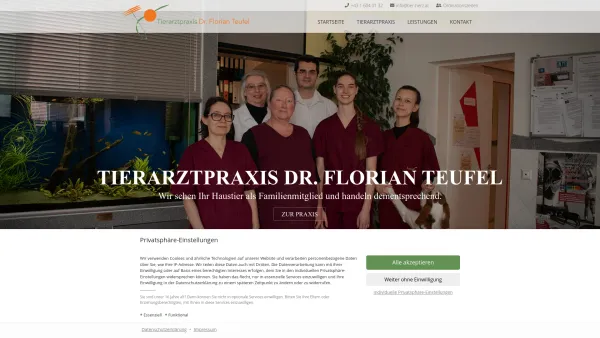 Website Screenshot: Tierarztpraxis Drs. Teufel Tiere Tierarzt Veterinärmedizin - Tierarztpraxis Dr. Florian Teufel – Herzgasse 53, 1100 Wien - Date: 2023-06-26 10:23:16