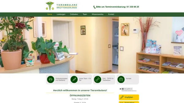 Website Screenshot: Tierambulanz Brigittenauerlände - Ihr Tierarzt in Wien - Tierarzt Wien - Date: 2023-06-26 10:23:16
