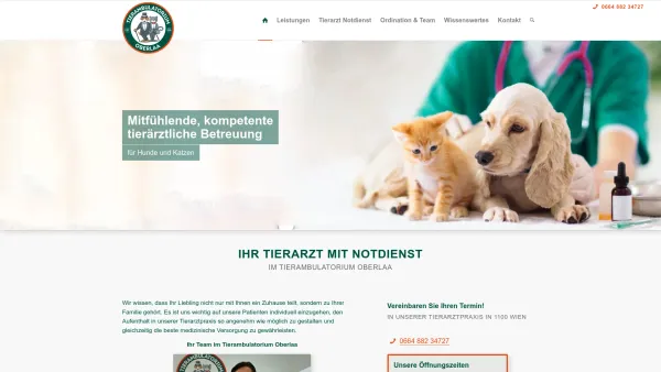Website Screenshot: Tierambulatorium Oberlaa Wien Dr. Buxbaum Dipl.Tzt Sandner - Tierarzt Tierklinik Oberlaa / Favoriten, 1100 Wien für Hunde und Katzen - Date: 2023-06-26 10:23:16