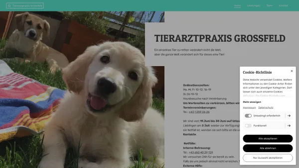 Website Screenshot: Tierarztpraxis-Grossfeld - Home | Tierarztpraxis Grossfeld - Date: 2023-06-14 10:45:45