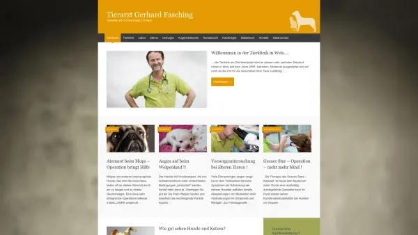 Website Screenshot: Fasching Gerhard Tierarztpraxis Grünbachplatz - Tierarzt Gerhard Fasching | Tierklinik am Grünbachplatz in Wels - Date: 2023-06-15 16:02:34