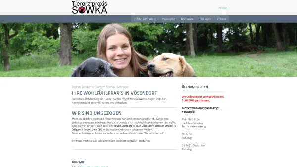 Website Screenshot: Tierarztpraxis Sowka - Elisabeth Sowka-Gehringer - Tierarztpraxis Sowka - Date: 2023-06-14 10:45:45