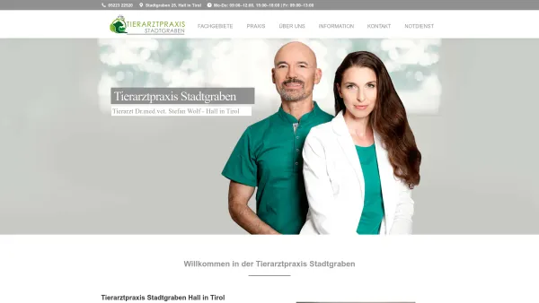 Website Screenshot: Tierarztpraxis Stadtgraben - Tierarztpraxis Stadtgraben Hall in Tirol | Dr. Stefan Wolf - Date: 2023-06-26 10:26:49