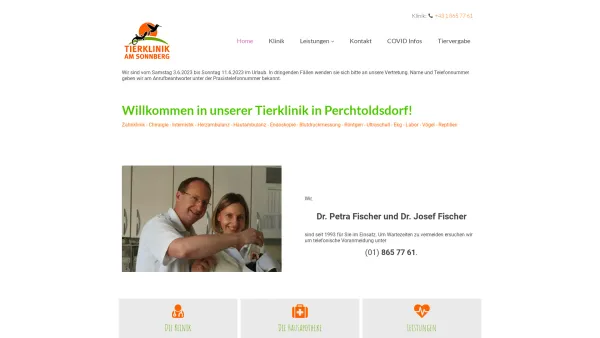 Website Screenshot: Tierklinik am Sonnberg - Wir sind Ihr Tierarzt | Tierklinik am Sonnberg in 2380 Perchtoldsdorf - Date: 2023-06-26 10:23:16