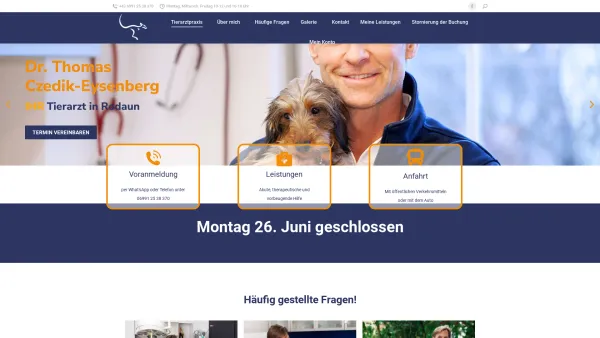 Website Screenshot: Tierklinik Rodaun Dr. Thomas Czedik-Eysenberg - Tierarztpraxis - Tierarztpraxis - Date: 2023-06-26 10:23:16