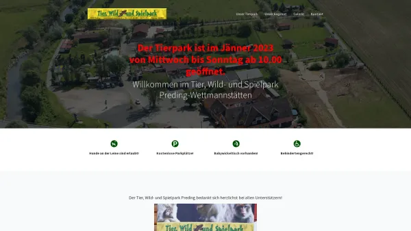 Website Screenshot: Tierpark Preding - Tier-, Wild- u. Spielpark Preding - Tierpark Preding - Date: 2023-06-26 10:23:16
