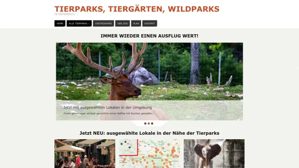 Website Screenshot: tiergarten tierpark zoo österreich bundesländer tiere wildpark - Tierparks, Tiergärten, Wildparks - in Österreich - Date: 2023-06-26 10:23:16