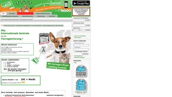 Website Screenshot: Internationale Zentrale Tierregistrierung Haustiere Basis Tierhaltung Zentral Hunde Haustier Tier Tiere Tiermedizin Hund Katze Vog - Internationale Zentrale Tierregistrierung® | - Date: 2023-06-26 10:23:16