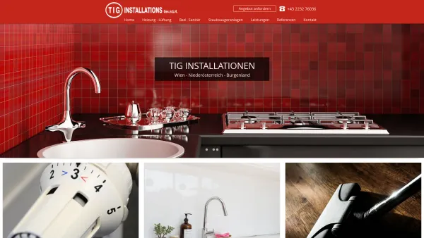 Website Screenshot: TIG Installations GesmbH - Installateur Fischamend - Schwechat - TIG Installationen - Date: 2023-06-26 10:23:19