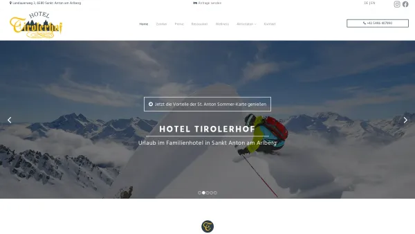 Website Screenshot: Hotel Tirolerhof - Ihr Hotel in St. Anton am Arlberg - Hotel Tirolerhof - Date: 2023-06-26 10:23:19