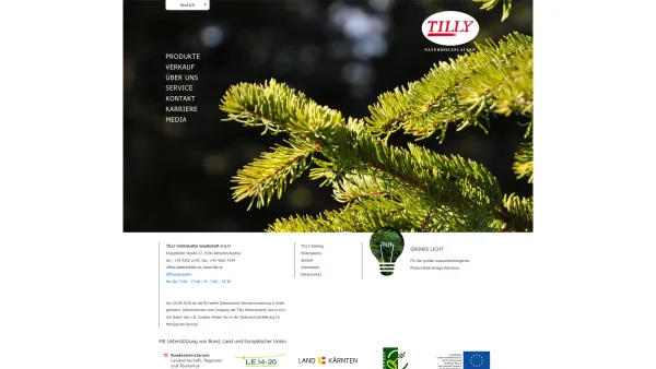 Website Screenshot: TILLY-Holzindustrie Gesellschaft m.b.H - Willkommen bei TILLY Naturholzplatten - Date: 2023-06-14 10:45:45