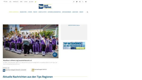 Website Screenshot: Tips Online - Nachrichten aus deiner Region | Tips.at - Date: 2023-06-14 10:47:30