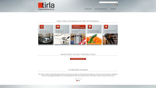 Website Screenshot: Tirla Unbenanntes Dokument - Tirla - Edelstahltechnik: Home - Date: 2023-06-26 10:23:19