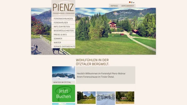 Website Screenshot: Ferienwohnungen und Ferienhäuser Pienz Reiterhof Sommer und Winterurlaub - Home - Pienz - Ferienwohnungen & Ferienhäuser - Date: 2023-06-15 16:02:34