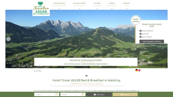 Website Screenshot: Schreder Hotel und Gaststätten Hotel Tiroler Adler Waidring Erlebnis-Hotel PillerseeTal - Hotel Tiroler Adler in Waidring - Date: 2023-06-26 10:23:22