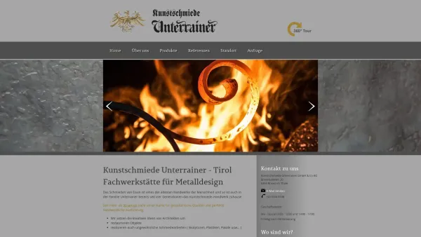 Website Screenshot: Kunstschmiede Unterrainer - Kunstschmiede Unterrainer - Tirol Fachwerkstätte für Metalldesign - Kunstschmiede Unterrainer GmbH & CoKG - Brixen im Thale - Date: 2023-06-15 16:02:34