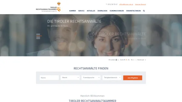 Website Screenshot: Tiroler Rechtsanwaltskammer - Tiroler Rechtsanwaltskammer - Date: 2023-06-26 10:23:22