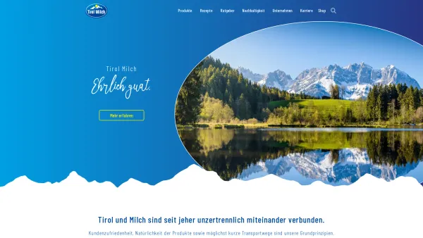 Website Screenshot: Tirol Milch reg. Gen.mbH - Startseite | Tirolmilch - Date: 2023-06-26 10:23:22