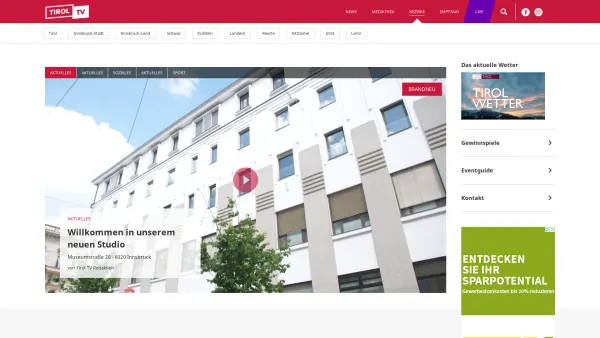 Website Screenshot: LFT tirol tv GmbH tirol tv tirol sehen statt fern sehen - Home - Tirol TODAY | Tirol TV - Date: 2023-06-26 10:23:22