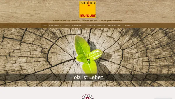 Website Screenshot: Tischlerei Andreas Murauer - Tischlerei Murauer, Möbeltischlerei, Tischlerei Ried im Innkreis, Innviertel - Date: 2023-06-26 10:23:22