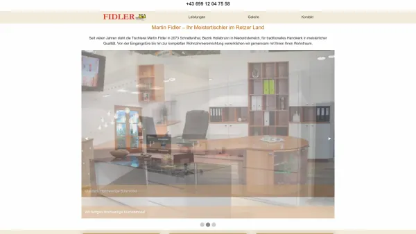 Website Screenshot: Tischlerei Fidler Schrattenthal - index | Tischlerei Fidler - Date: 2023-06-26 10:23:22