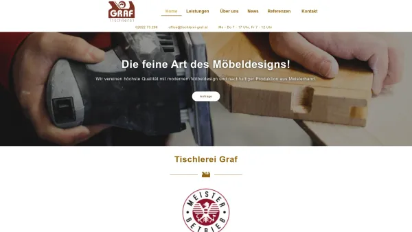 Website Screenshot: Tischlerei Graf OG Innenausbau/Planung/Montage - Home - Tischlerei Graf - Date: 2023-06-14 10:45:47