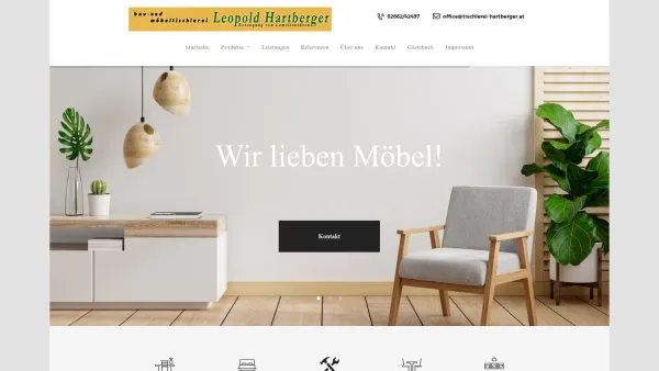 Website Screenshot: Leopold Tischlerei Hartberger - Tischlerei Hartberger - Erzeugung von Lamellentüren - Date: 2023-06-26 10:23:22