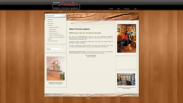 Website Screenshot: Tischlerei Honeder - Willkommen bei der Tischlerei Honeder - Date: 2023-06-26 10:23:22