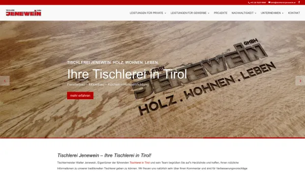 Website Screenshot: Tischlerei Jenewein GmbH - DIE BESTE TISCHLEREI IN TIROL - Date: 2023-06-26 10:23:22
