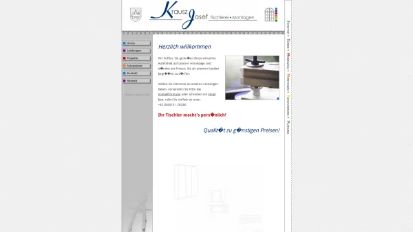 Website Screenshot: Krausz Josef - Tischlerei, Montagen - Tischlerei - Montagen Krausz - Neckenmarkt - Burgenland - Date: 2023-06-14 10:45:47