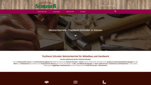Website Screenshot: Tischlerei Schreder Kössen - Tischlerei Schreder Meisterbetrieb für Möbelbau - Date: 2023-06-15 16:02:34