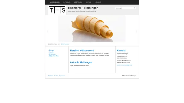 Website Screenshot: Tischlerei Ing.Gottfried Steininger Ihr Tischler machts persönlich! - Tischlerei Steininger - Date: 2023-06-14 10:45:47