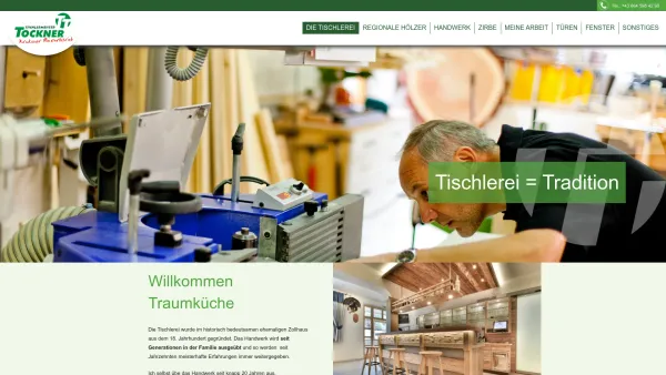 Website Screenshot: Tischlerei Tockner - Tischlerei Tockner, Regionalität u. Qualität aus Murau - Date: 2023-06-15 16:02:34