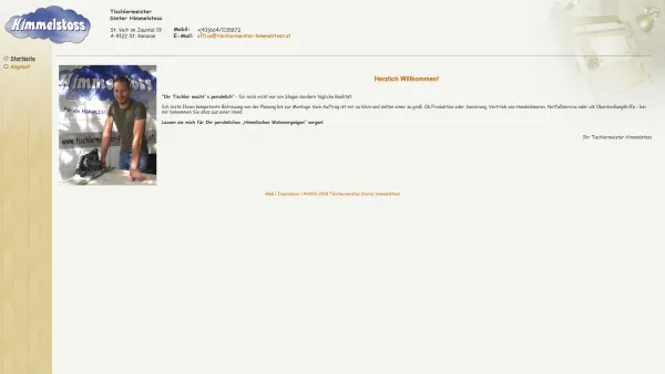 Website Screenshot: bei Tischlermeister Himmelstoss! - Willkommen bei Tischlermeister Himmelstoss! - Date: 2023-06-26 10:23:25