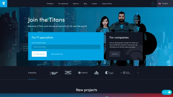 Website Screenshot: TITANS freelancers - TITANS freelancers | Outsourcing of IT specialists - Date: 2023-06-26 10:23:25