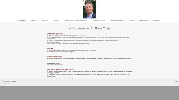 Website Screenshot: Unternehmensberatung Organisationsentwicklung Managementberatung EDV-Beratung Unternehmensberater René_Tittler Salzburg Austria Ös - Dr. Rene Tittler - Startseite - Date: 2023-06-26 10:23:25