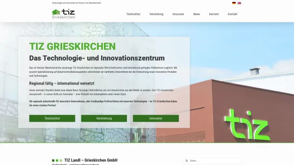 Website Screenshot: TIZ Landl-Grieskirchen GmbH - TIZ Grieskirchen ??? Technologie- und Innovationszentrum - Date: 2023-06-14 10:45:49